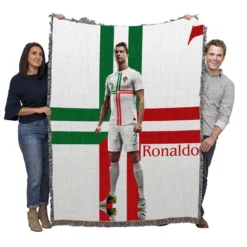 Cristiano Ronaldo One of the Greatest Players of All Time Woven Blanket