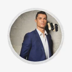 Cristiano Ronaldo Portugal Football Player Round Beach Towel