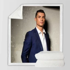 Cristiano Ronaldo Portugal Football Player Sherpa Fleece Blanket