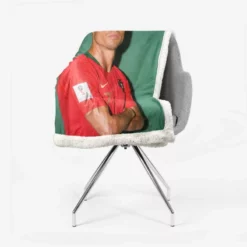 Cristiano Ronaldo Portugal Footballer Player Sherpa Fleece Blanket 2