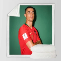 Cristiano Ronaldo Portugal Footballer Player Sherpa Fleece Blanket