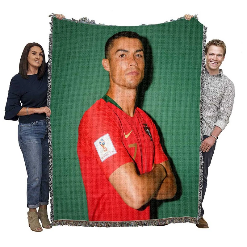 Cristiano Ronaldo Portugal Footballer Player Woven Blanket