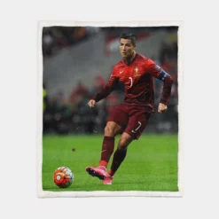 Cristiano Ronaldo Portugal Footballer Sherpa Fleece Blanket 1