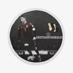 Cristiano Ronaldo Portugal Forward Football Player Round Beach Towel