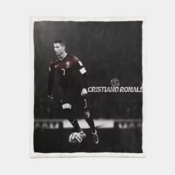 Cristiano Ronaldo Portugal Forward Football Player Sherpa Fleece Blanket 1