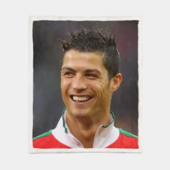 Cristiano Ronaldo Portugal Youth Player Sherpa Fleece Blanket 1