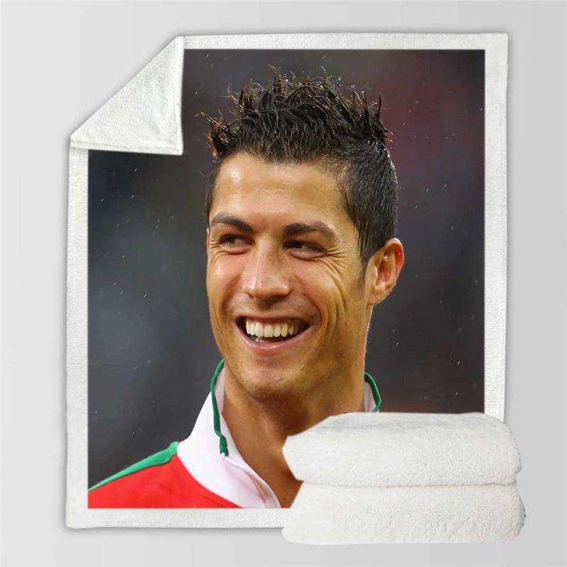 Cristiano Ronaldo Portugal Youth Player Sherpa Fleece Blanket