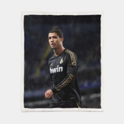 Cristiano Ronaldo Real Madrid Football Star Sherpa Fleece Blanket 1