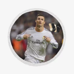 Cristiano Ronaldo Sports Player Real Madrid Round Beach Towel