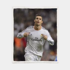 Cristiano Ronaldo Sports Player Real Madrid Sherpa Fleece Blanket 1