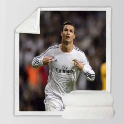 Cristiano Ronaldo Sports Player Real Madrid Sherpa Fleece Blanket