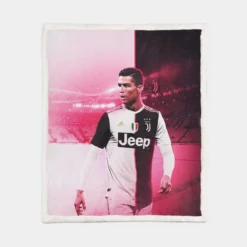 Cristiano Ronaldo The Golden Boy Of Sports Sherpa Fleece Blanket 1