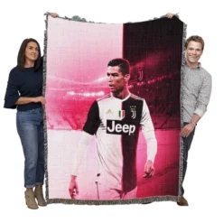 Cristiano Ronaldo The Golden Boy Of Sports Woven Blanket