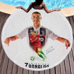 Cristiano Ronaldo The World s Most Famous Footballer Round Beach Towel 1