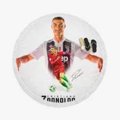 Cristiano Ronaldo The World s Most Famous Footballer Round Beach Towel