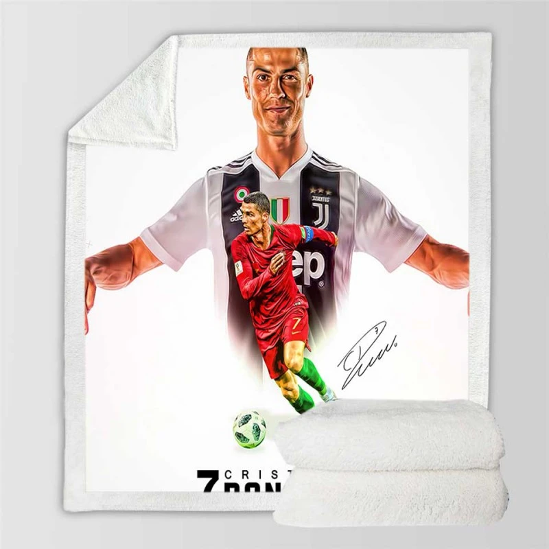 Cristiano Ronaldo The World s Most Famous Footballer Sherpa Fleece Blanket