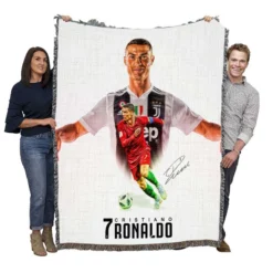 Cristiano Ronaldo The World s Most Famous Footballer Woven Blanket