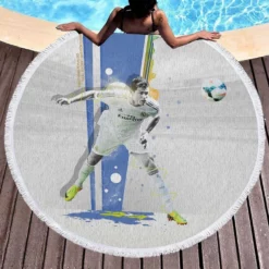 Cristiano Ronaldo consistent Football Player Round Beach Towel 1