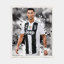 Cristiano Ronaldo dos Santos Aveiro Footballer Player Sherpa Fleece Blanket 1