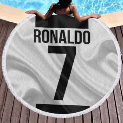 Cristiano Ronaldo dos Santos Aveiro Player Round Beach Towel 1