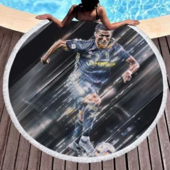 Cristiano Ronaldo dos Santos Aveiro Sports Player Round Beach Towel 1