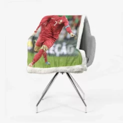 Cristiano Ronaldo energetic Football Player Sherpa Fleece Blanket 2