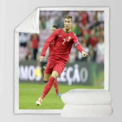 Cristiano Ronaldo energetic Football Player Sherpa Fleece Blanket