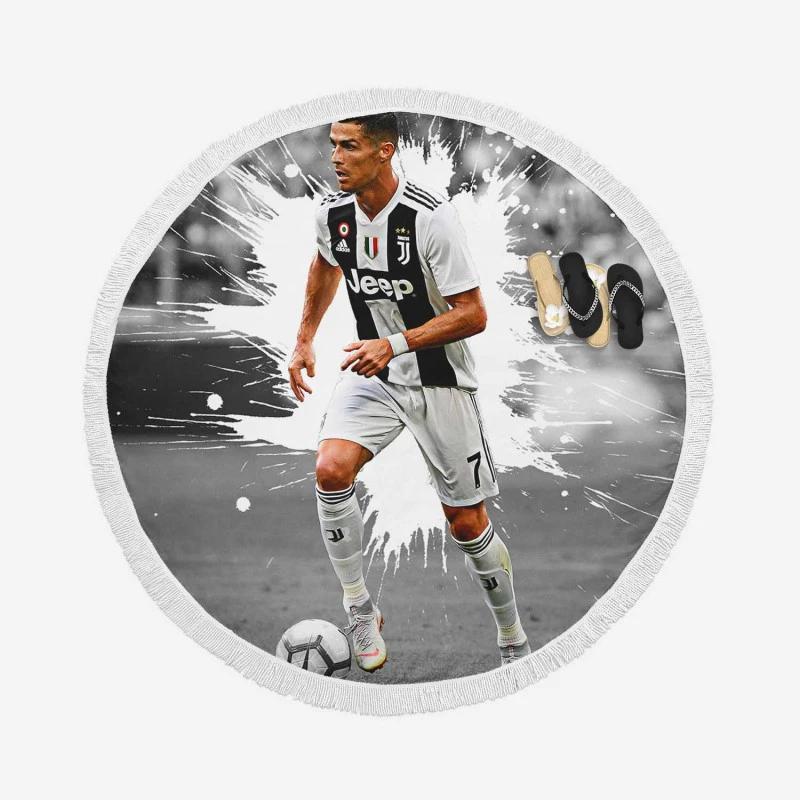 Cristiano Ronaldo gifted Juve Football Player Round Beach Towel