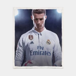 Cristiano Ronaldo in FIFA 18 Video Game Sherpa Fleece Blanket 1