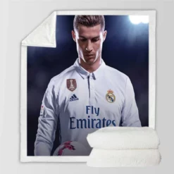 Cristiano Ronaldo in FIFA 18 Video Game Sherpa Fleece Blanket