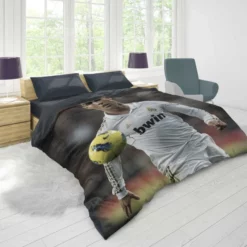 Cristiano Ronaldo in Real Madrid White Jersey Duvet Cover 1