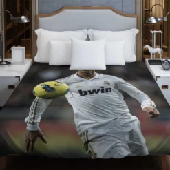 Cristiano Ronaldo in Real Madrid White Jersey Duvet Cover