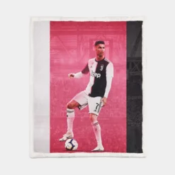 Cristiano Ronaldo in juventus Club Sherpa Fleece Blanket 1