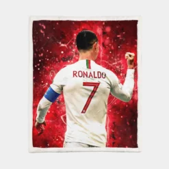 Cristiano Ronaldo lean Soccer Player Sherpa Fleece Blanket 1