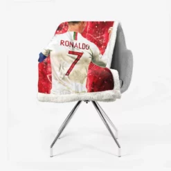 Cristiano Ronaldo lean Soccer Player Sherpa Fleece Blanket 2