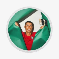 Cristiano Ronaldo mercurial Soccer Player Round Beach Towel