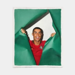 Cristiano Ronaldo mercurial Soccer Player Sherpa Fleece Blanket 1