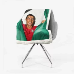 Cristiano Ronaldo mercurial Soccer Player Sherpa Fleece Blanket 2