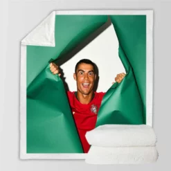 Cristiano Ronaldo mercurial Soccer Player Sherpa Fleece Blanket