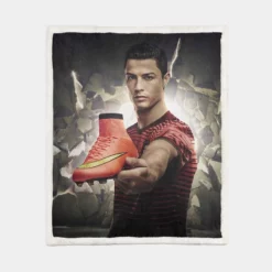 Cristiano Ronaldo sportive Football Player Sherpa Fleece Blanket 1