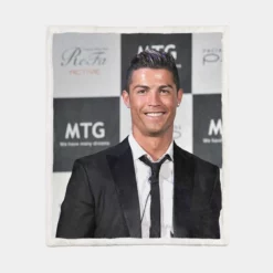 Cristiano Ronaldo spright Football Player Sherpa Fleece Blanket 1