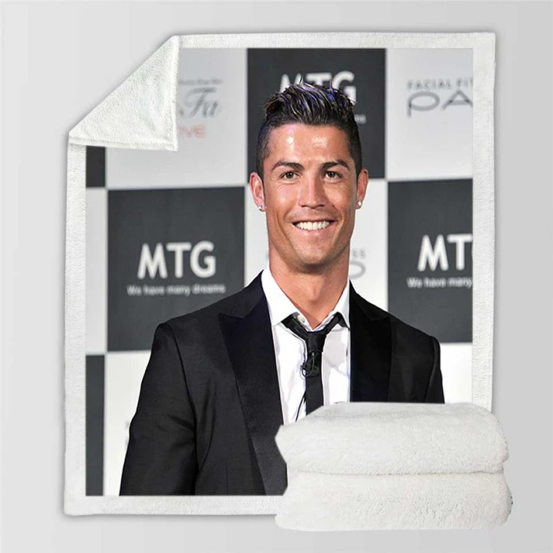 Cristiano Ronaldo spright Football Player Sherpa Fleece Blanket