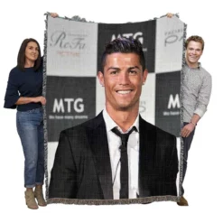 Cristiano Ronaldo spright Football Player Woven Blanket