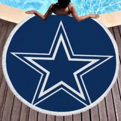 Dallas Cowboys NFC Champion Football Club Round Beach Towel 1