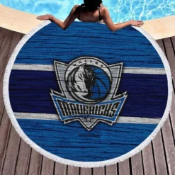 Dallas Mavericks NBA Basketball Team Logo Round Beach Towel 1