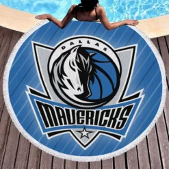 Dallas Mavericks Popular NBA Basketball Club Round Beach Towel 1