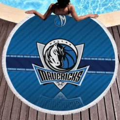 Dallas Mavericks Powerful NBA Basketball Team Round Beach Towel 1