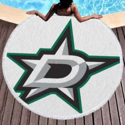 Dallas Stars Classic NHL Ice Hockey Club Round Beach Towel 1