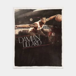 Damian Lillard NBA Portland Trail Blazers Player Sherpa Fleece Blanket 1