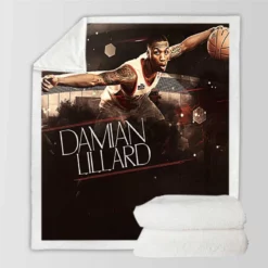 Damian Lillard NBA Portland Trail Blazers Player Sherpa Fleece Blanket